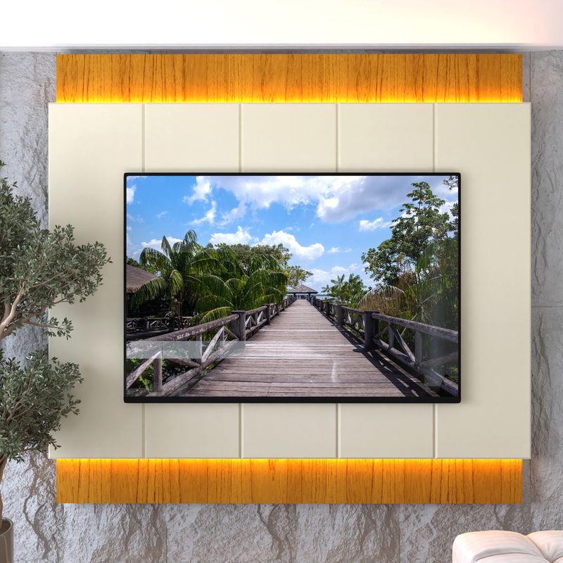 Painel para TV até 85 Polegadas com LED em MDF Magnífico Gelius