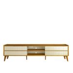 Rack Ripado para TV até 85 Polegadas 4 Gavetas com Pés de Madeira Maciça em MDF Magnífico Gelius