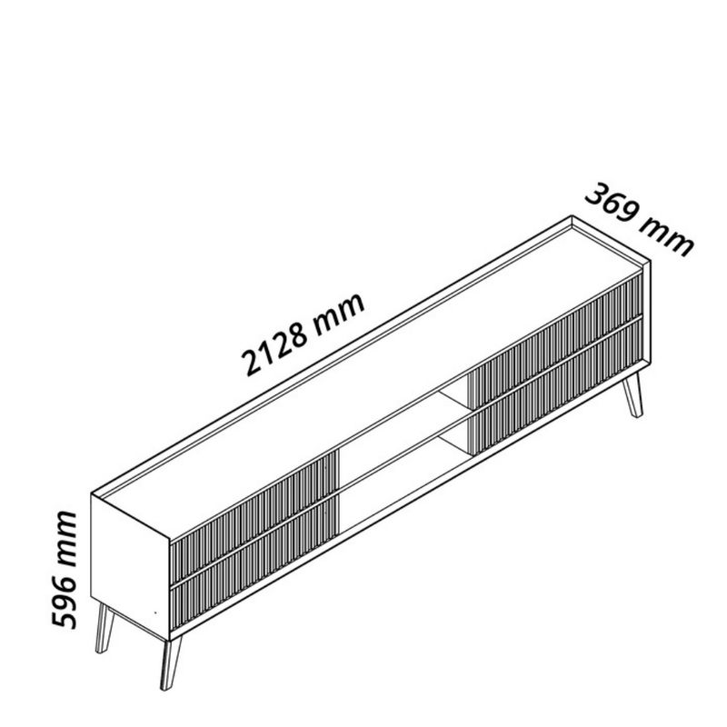 Rack Ripado para TV até 85 Polegadas 4 Gavetas com Pés de Madeira Maciça em MDF Magnífico Gelius