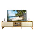 Rack Ripado para TV até 85 Polegadas 4 Gavetas com Pés de Madeira Maciça em MDF Magnífico Gelius