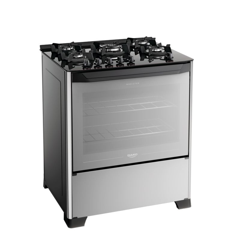 Fogão 5 Bocas Dako Magister Style com Frente de Vidro Espelhado