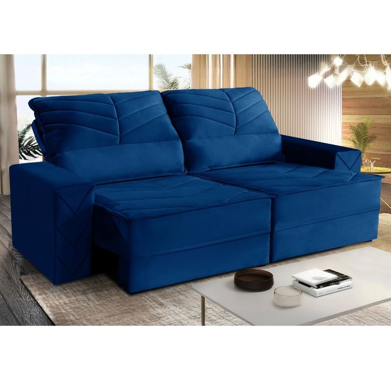 Sofá 3 Lugares Retrátil Reclinável 230m Veludo Malta Requinte