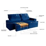 Sofá 3 Lugares Retrátil Reclinável 230m Veludo Malta Requinte