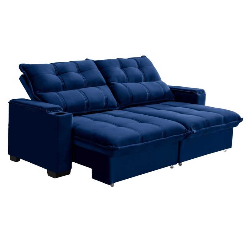 Sofá 3 Lugares Retrátil Reclinável 200m Veludo Mônaco Requinte