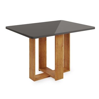 Mesa de Jantar 120cm com Tampo de Vidro Berlim Viero