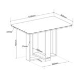 Mesa de Jantar 120cm com Tampo de Vidro Berlim Viero