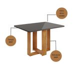 Mesa de Jantar 120cm com Tampo de Vidro Berlim Viero