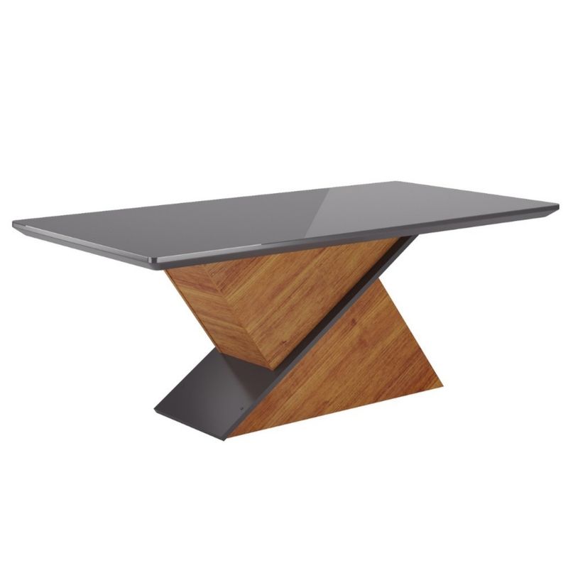Mesa de Jantar 180cm com Tampo de Vidro Glamurosa Viero