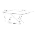 Mesa de Jantar 180cm com Tampo de Vidro Glamurosa Viero