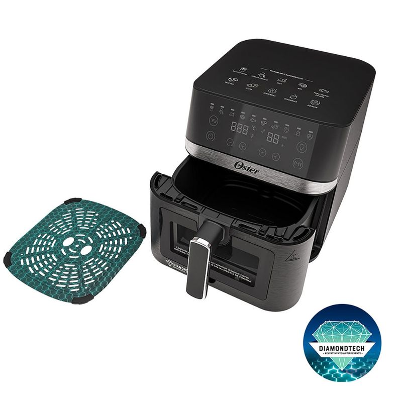 Fritadeira Digital Air Fryer Oster 6L com Visor Transparente DiamondTech