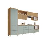 Cozinha Modulada 7 Peças Ripado com Tampo MDF Marquesa Nesher