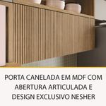 Cozinha Modulada 7 Peças Ripado com Tampo MDF Marquesa Nesher