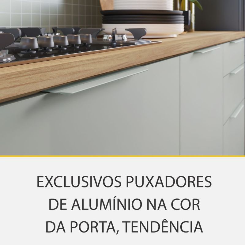 Cozinha Modulada 7 Peças Ripado com Tampo MDF Marquesa Nesher