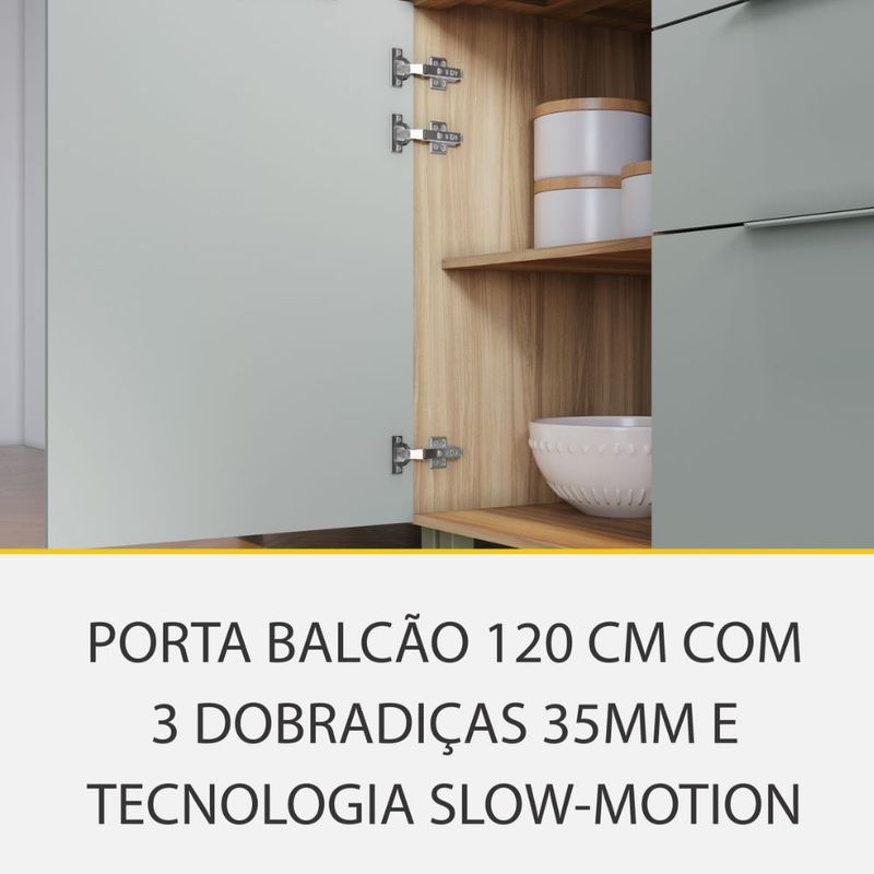 Cozinha Modulada 7 Peças Ripado com Tampo MDF Marquesa Nesher