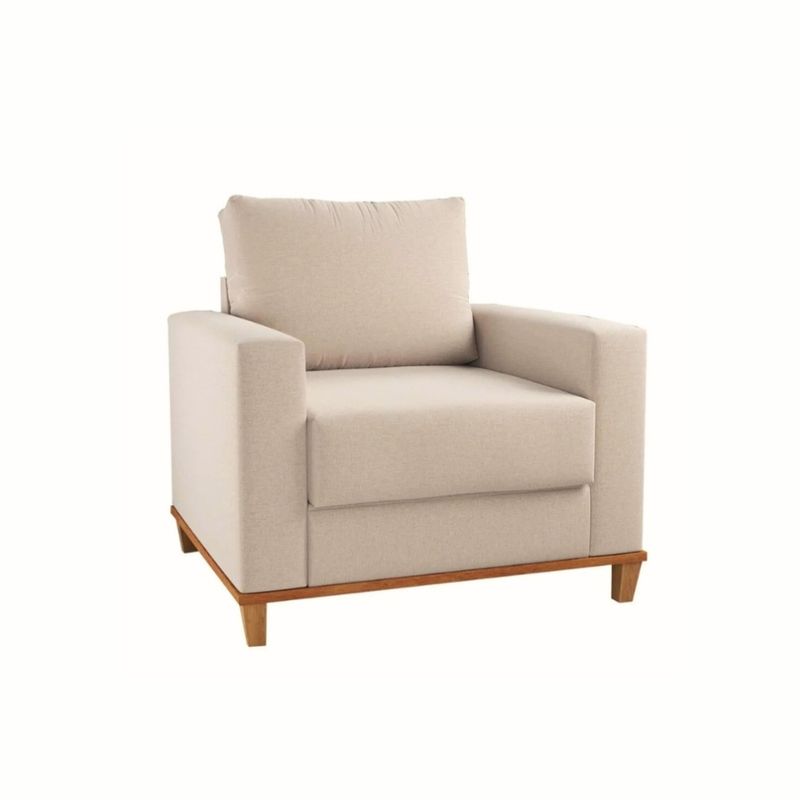 Conjunto Sofá Living Linho 180cm Vicente com 1 Poltrona Viena Viero