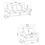 Conjunto Sofá Living Linho 180cm Vicente com 1 Poltrona Viena Viero