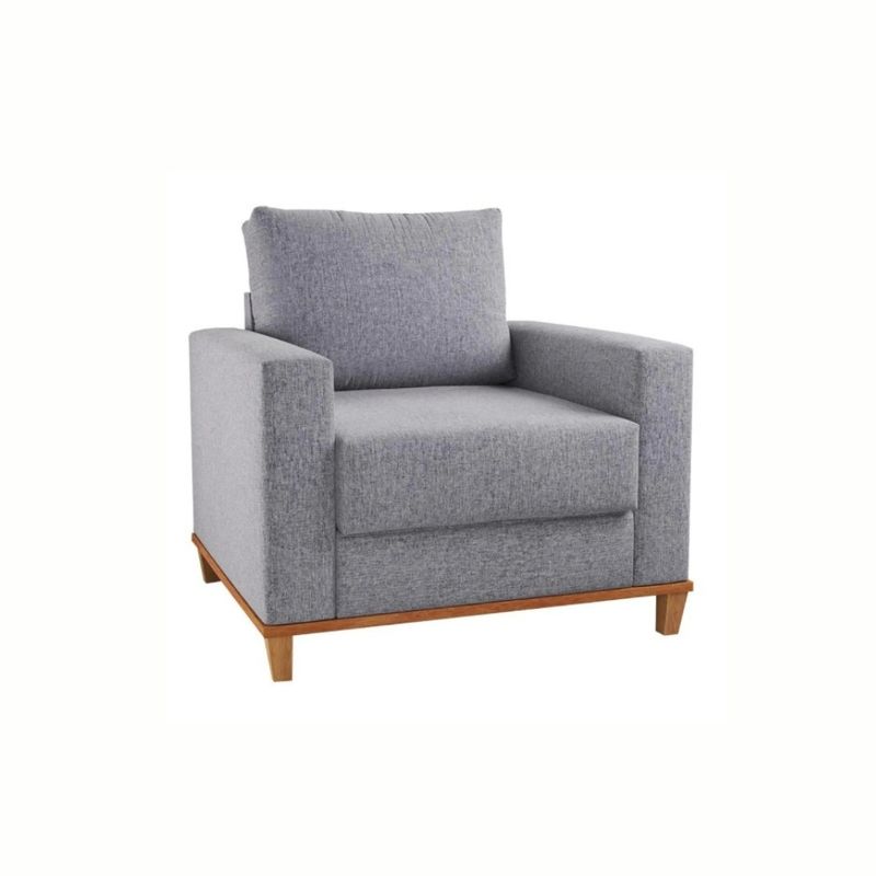 Conjunto Sofá Living Linho 180cm Vicente com 1 Poltrona Viena Viero