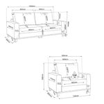 Conjunto Sofá Living Veludo 180cm Vicente com 1 Poltrona Viena Viero