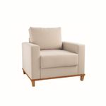 Conjunto Sofá Living Linho 180cm Vicente com 2 Poltrona Viena Viero