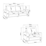 Conjunto Sofá Living Linho 180cm Vicente com 2 Poltrona Viena Viero