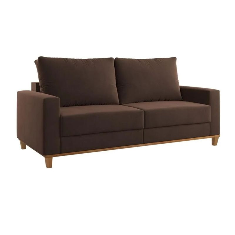 Conjunto Sofá Living Veludo 180cm Vicente com 2 Poltrona Viena Viero