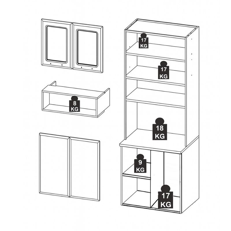 Paneleiro Torre Quente 4 Portas Liz Telasul