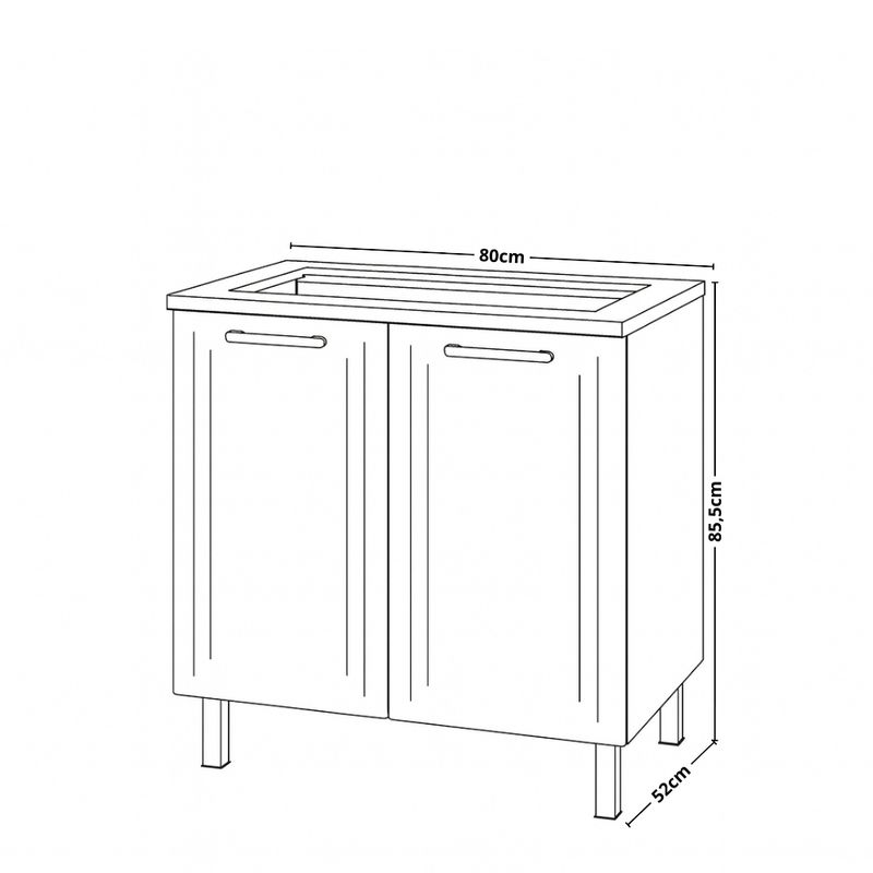 Balcão para Cooktop 2 Portas Liz Telasul