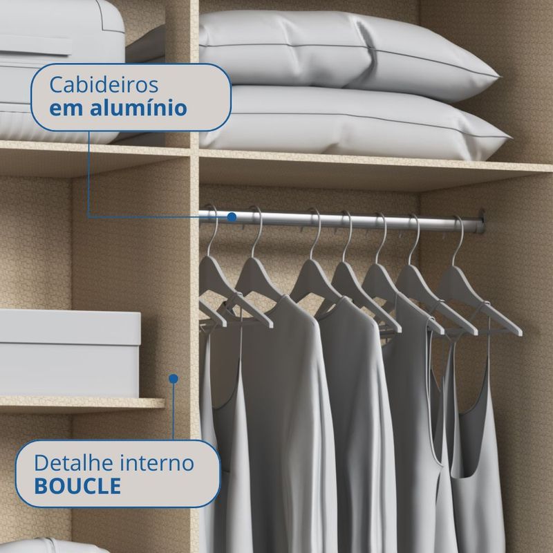 Quarto Modulado Casal 9 Portas 1 Gaveta Infinity Móveis Castro