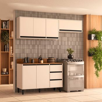 Cozinha Modulada 3 Peças com Tampo Koya Politorno