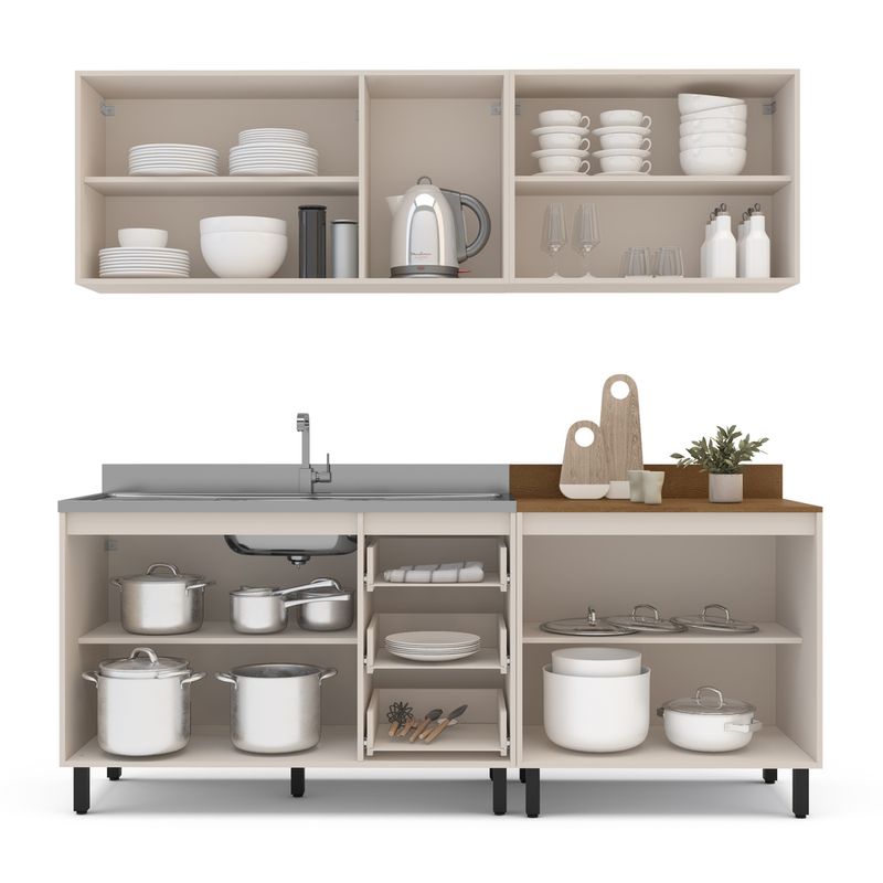 Cozinha Modulada 4 Peças sem Pia Koya Politorno