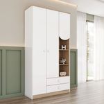 Guarda Roupa Infantil 3 Portas 2 Gavetas com Nichos Magia Henn