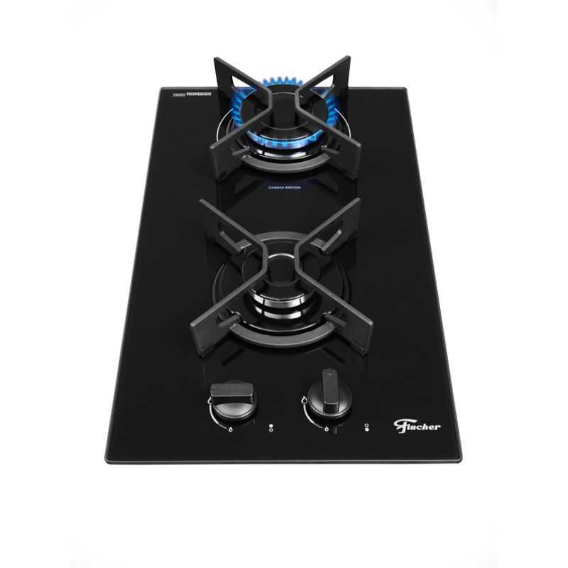 Cooktop a Gás Fischer 2 Bocas Fit Line Trempe Iron