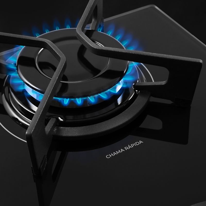 Cooktop a Gás Fischer 2 Bocas Fit Line Trempe Iron