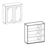 Armário Aéreo 2 Portas com Vidro Americana C366 Henn