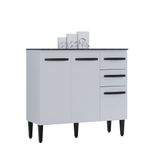Balcão de Cozinha com Tampo 3 Portas 90cm Isadora Poquema