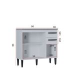 Balcão de Cozinha com Tampo 3 Portas 90cm Isadora Poquema