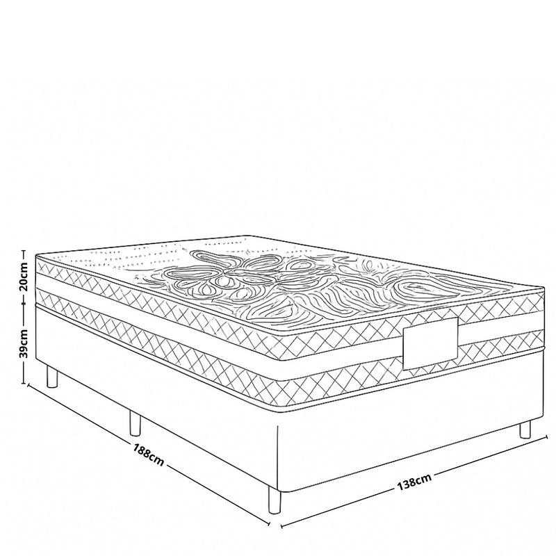 Cama Box Casal 138cm Molas Ensacadas Macau Gazin