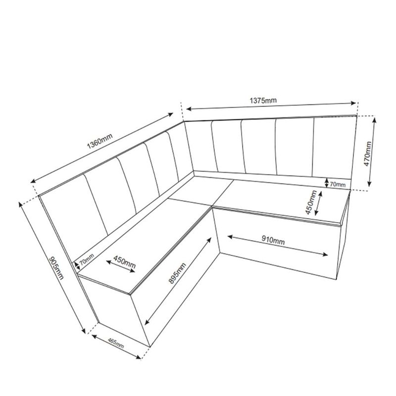 Canto Alemão Londres com 2 Cadeiras Milão Viero