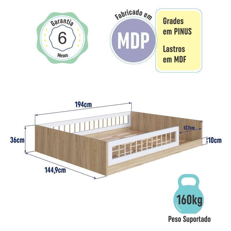 Cama Infantil Casal Montessoriana Affeto Completa Móveis