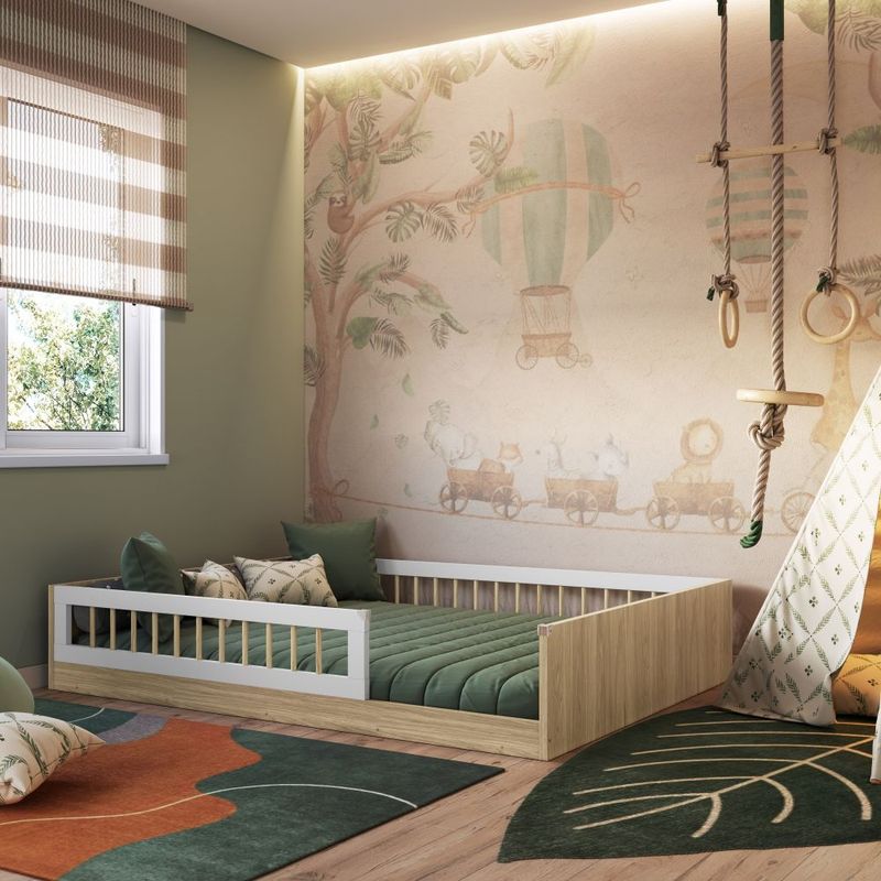 Cama Infantil Casal Montessoriana Affeto Completa Móveis