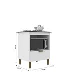 Balcão para Cooktop 4 Bocas 1 Porta com Tampo 669 J Carvalho