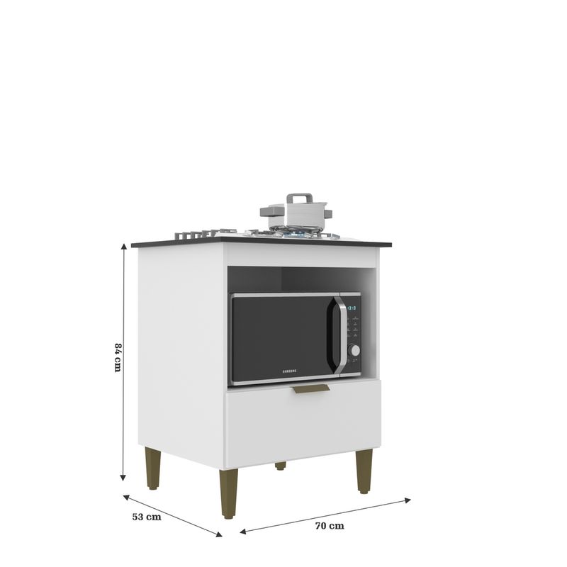Balcão para Cooktop 4 Bocas 1 Porta com Tampo 669 J Carvalho