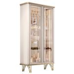 Cristaleira 2 Portas de Vidro Evora Led HB Móveis