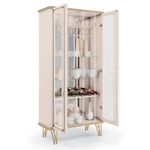 Cristaleira 2 Portas de Vidro Evora Led HB Móveis