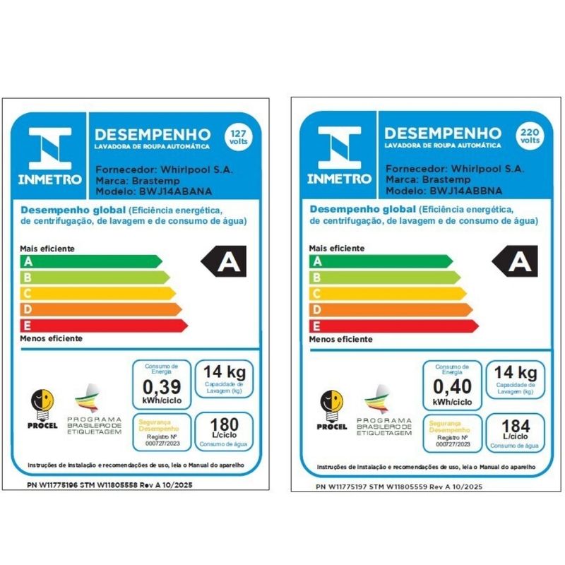 Lavadora de Roupas Brastemp BWJ14AB 14Kg