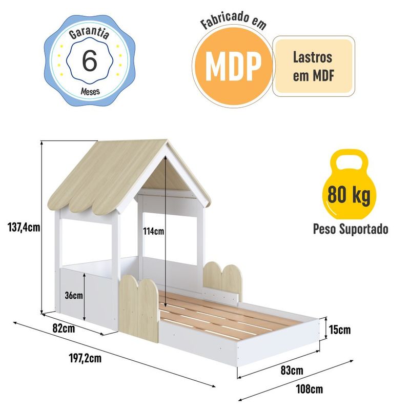 Cama Infantil Montessoriana Casinha Jardim Completa Móveis