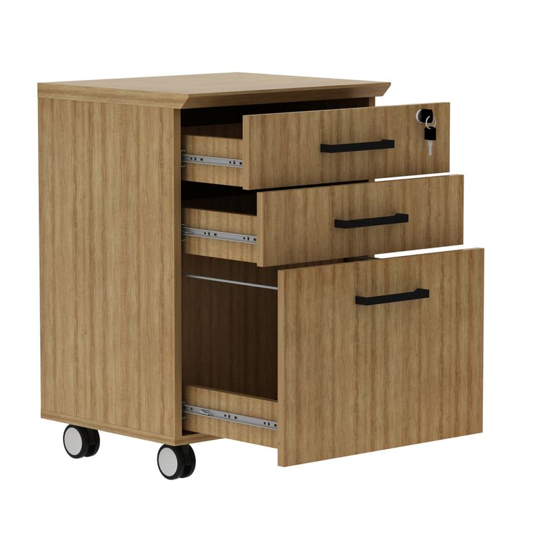 Gaveteiro 3 Gavetas com Rodízios ME4196 Tecno Mobili