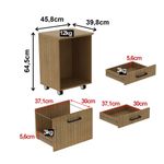 Gaveteiro 3 Gavetas com Rodízios ME4196 Tecno Mobili