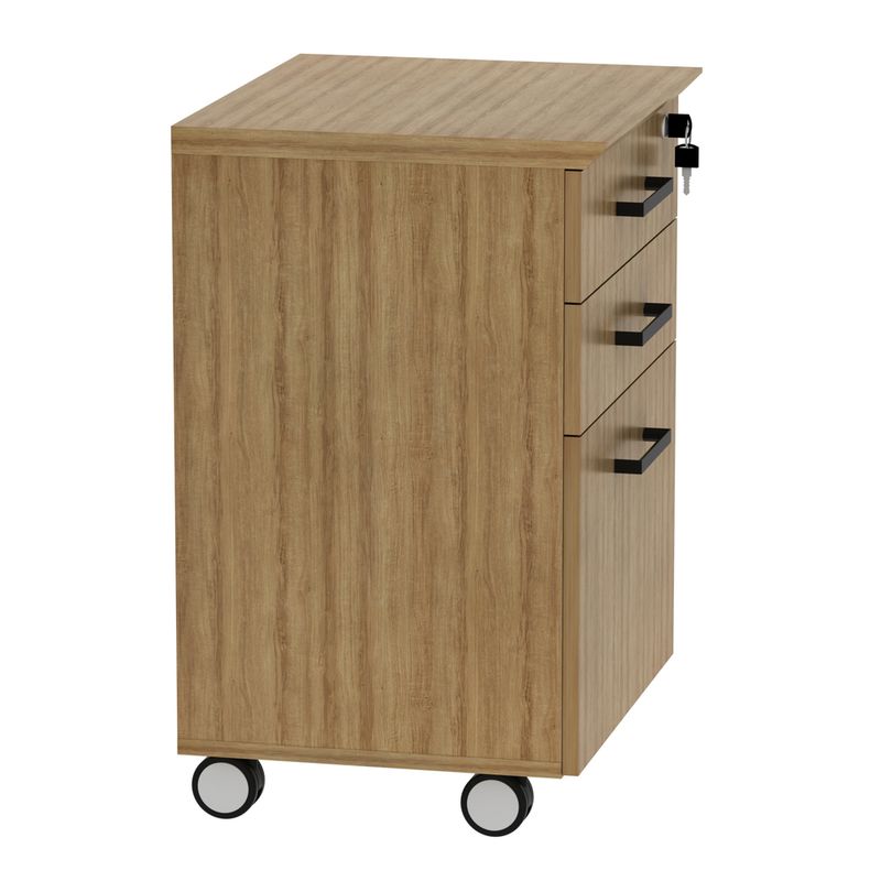 Gaveteiro 3 Gavetas com Rodízios ME4196 Tecno Mobili