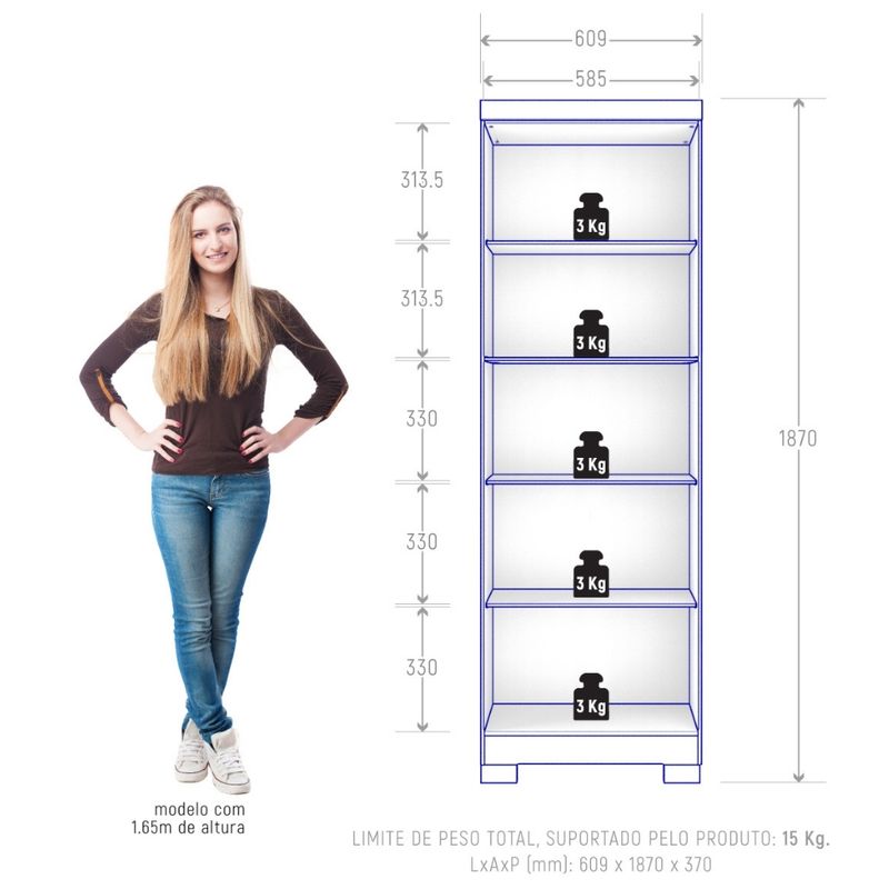 Armário Multiuso com Chave 2 Portas com Pés Max Plus Zanzini